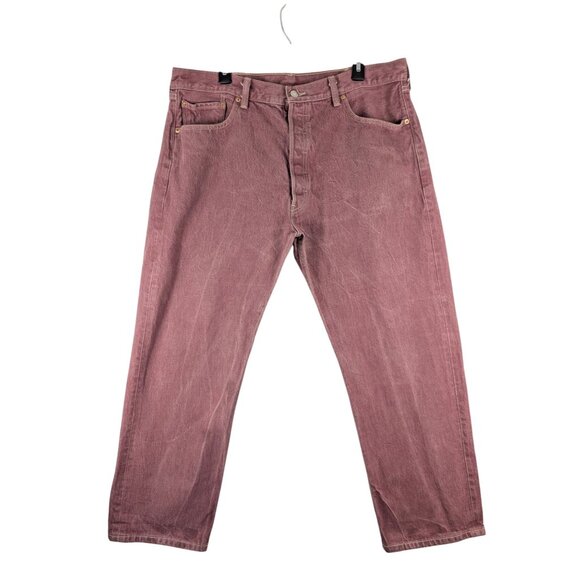 Levis Jeans Mens 40x30 Mauve 501XX Straight Leg Button Fly 100% Cotton - Picture 1 of 10